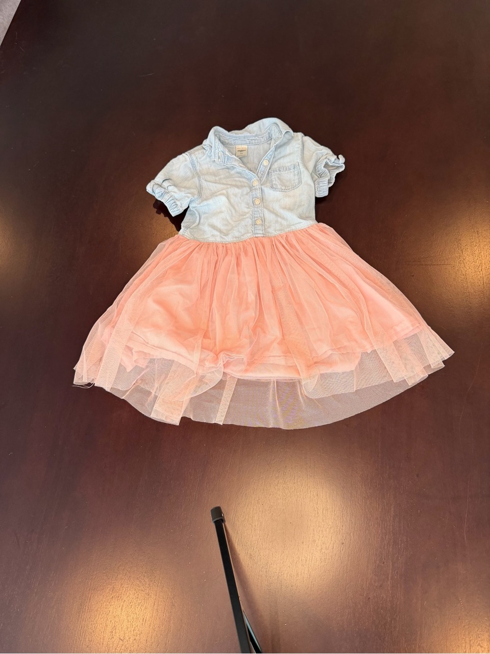 OshKosh B'gosh Light Chambray Top with Pink Tulle Skirt